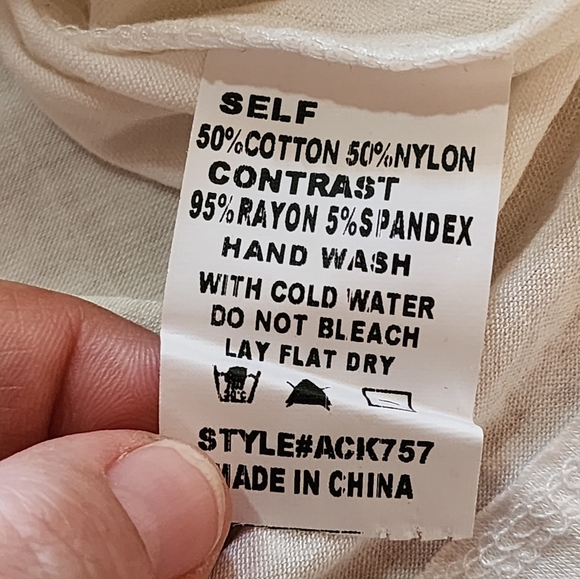 ACK Ivory Lace Overlay Racerback Tank Top Style ACK757 Size M - Picture 8 of 8